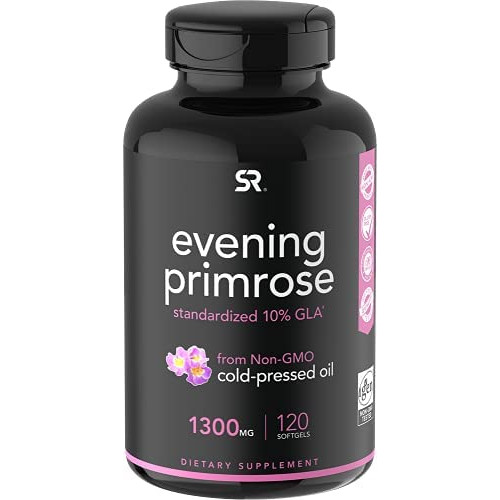비타민 Evening Primrose Oil 1300mg 120 리퀴드 Softgels Cold-Pressed No fillers Artificial Ingredients Non-GMO & Gluten Free