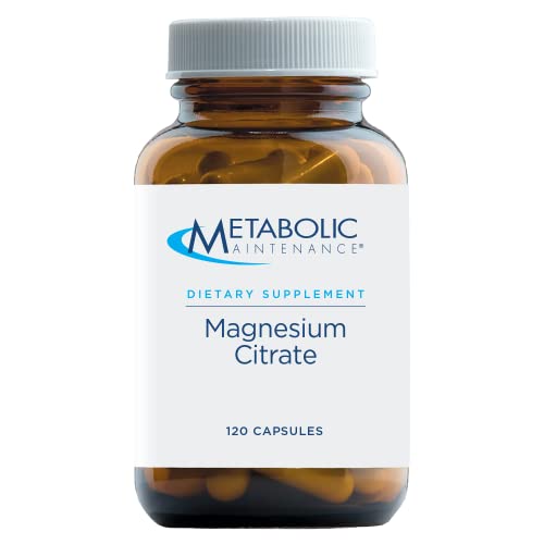 Metabolic Maintenance Magnesium Citrate - 167mg Per Capsule, Pure Magnesium + Vitamin C Supplement - Calm, Sleep, Muscle + GI Support, No Fillers (120 Capsules)