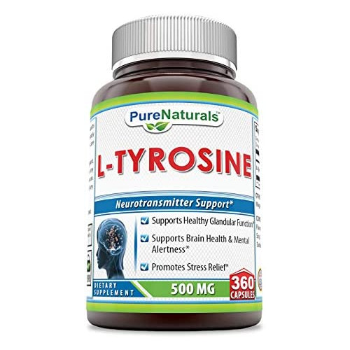 Pure Naturals L-Tyrosine Dietary Supplement - 500mg - 180 Capsules