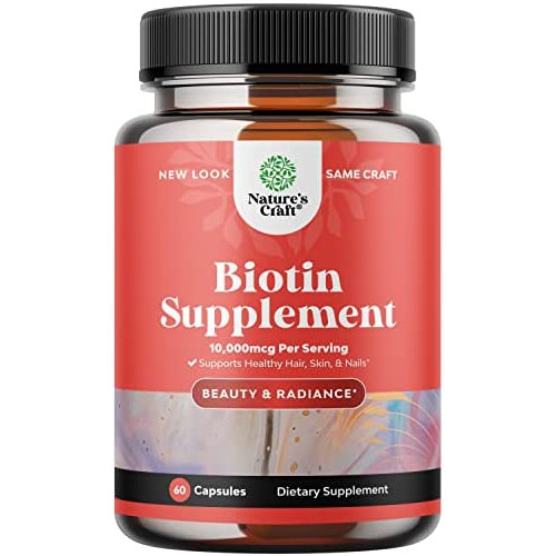 Pure Potent Biotin Vitamins – Promotes Hair Growth Prevents Hair Loss - Introduces Better Skin Hair Nails - Natural Supplement for Men and Women- Helps Promote Faster Metabolism (Biotin v1)