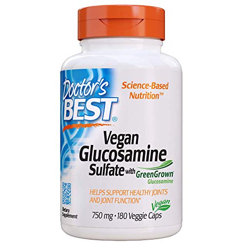 비타민 Doctor Best Vegan Glucosamine Sulfate Joint Support Non-GMO Gluten Free Soy 750 mg 180 Veggie Caps