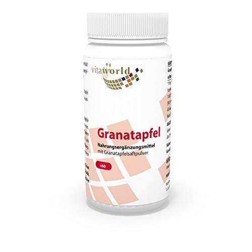 Pack of 3 Vita World Pomegranate 500 mg 3 x 60 Capsules Pharmacy Making with Analysis Certificate