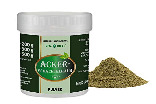 VITAIDEAL® Field Horsetail Powder 100 g without Additives (Tin Herb, Equisetum Arvense, Field Horsetail) + Measuring Spoon by NEZ-Diskounter