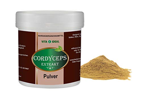 VITA IDEAL® Cordyceps Mushroom Extract 100 g (Cordyceps Sinensis) Polysaccharides ≥ 30% + Measuring Spoon