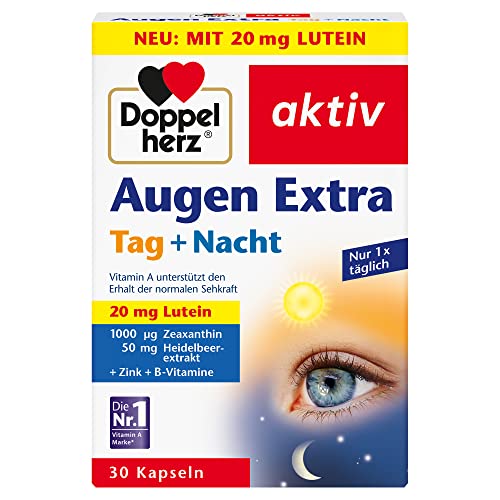 Doppelherz Augen Extra Tag + Nacht Eye Day and Night Dietary Supplement with Vitamin A and Zinc, 30 Capsules