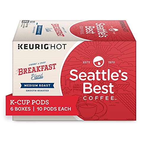 커피 Seattles Best Coffee Breakfast Blend Medium Roast Single Cup Coffee for Keurig Brewers 6 Boxes of 10 60 Total K-Cup pods