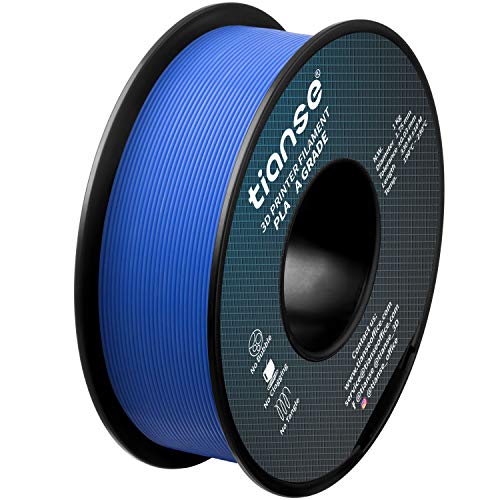 TIANSE PLA 3D Printer Filament, 1.75mm Diameter Tolerance +/- 0.03 mm, 2.2lb Spool, Blue