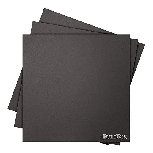 BuildTak 3D Printing Build Surface, 8 x 8 Square, Black (Pack of 3)