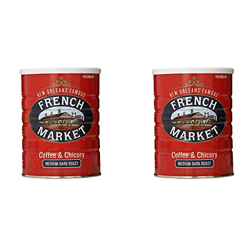 커피 French Market Coffee and Chicory Medium-dark Roast 12 Ounce Can Pack of 2