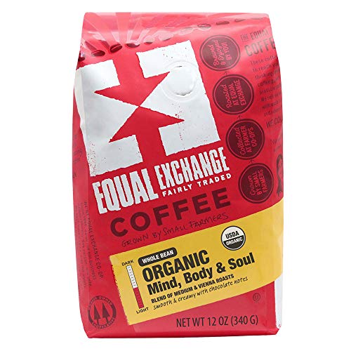 Equal Exchange Organic Whole Bean Coffee, African Roots, 12-Ounce Bag (Pack of 6)