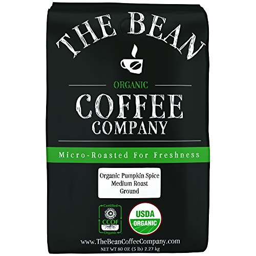 The Bean Coffee Company Organic Pumpkin Spice, Medium Roast, Ground, 5-Pound Bag
