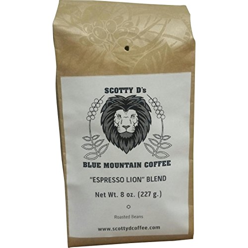 Scotty Ds Jamaican Coffee Espresso Lion Blend-Jamaican Blue Mountain (French Roast)(Dark Roast) 8 oz.