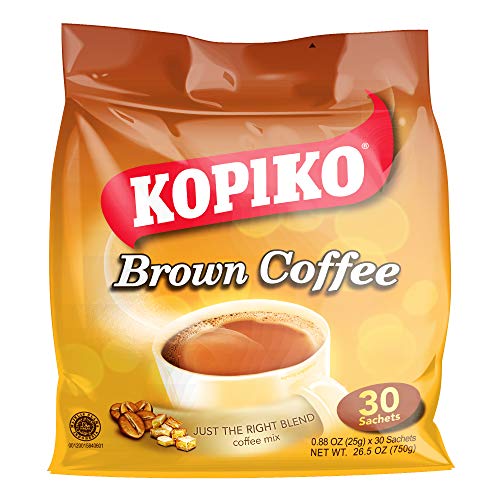 커피 Kopiko Instant 3 In 1 Brown Coffee - 30 Packets/Bag 26.5 Oz