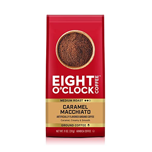 Eight OClock Coffee Caramel Macchiato, Medium Roast, Ground Coffee, 11 Ounce (Pack of 1), 100% Arabica, Kosher Certified
