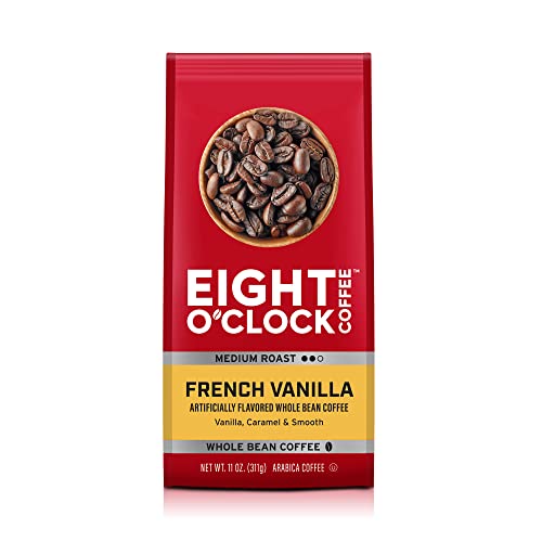 Eight OClock Coffee French Vanilla, Medium Roast, Whole Bean Coffee, 100% Arabica, Kosher Certified, 11 Ounce (Pack of 6)