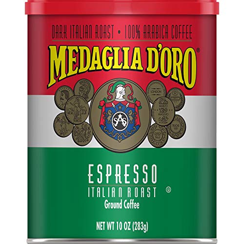 Medaglia DOro Italian Roast Espresso Style Ground Coffee, 10 Ounces (Pack of 12)