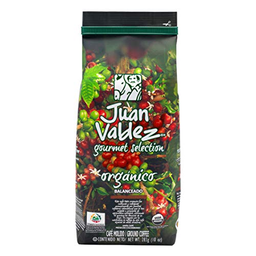 커피 JUAN VALDEZ Organic Colombian Fairtrade Coffee Café Colombiano Organico 10 Oz