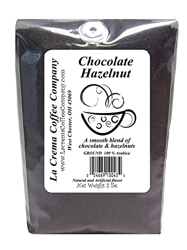 La Crema Coffee Chocolate Hazelnut 2-Pound Package | Top Notch Quality Coffee | Allergen Free | Gluten Free | Sugar Free | Always Roasted Fresh to Order