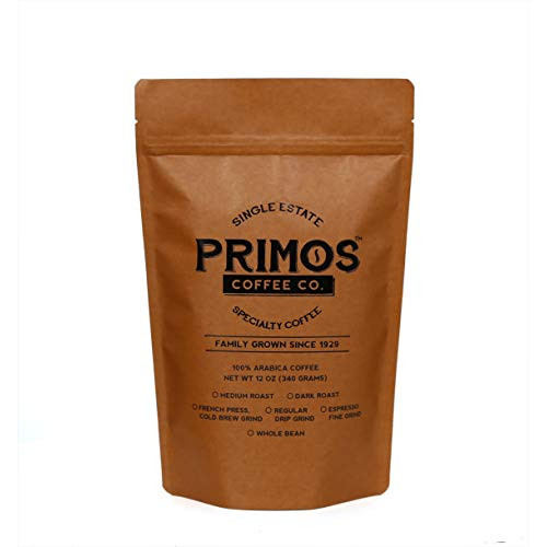 Single Origin Specialty Coffee, Medium Grind, Primos Coffee Co (Medium Roast, 12 Oz)