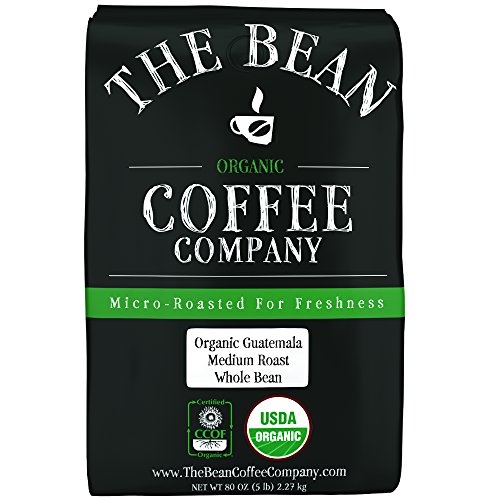 커피 The Bean Coffee Company Organic Guatemala Medium Roast Whole Bean 5-Pound Bag