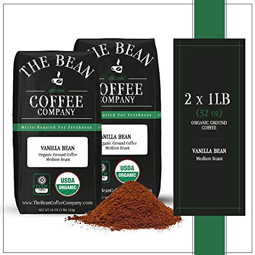 The Bean Coffee Company Organic Vanilla Bean, Medium Roast, Whole Bean, 5-Pound Bag