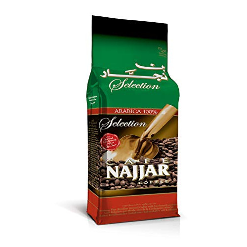 Café Najjar, Turkish Coffee with Cardamom, 450 Gr , 100% Arabica Coffee Beans, Ground Coffee, Dark Roast, Lebanese Coffee, Arabic Coffee, Coffee Beverages, Works with Turkish Coffee Machine.