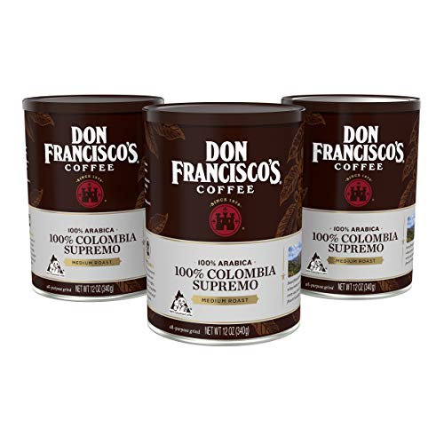 Don Franciscos Vanilla Nut Flavored Ground Coffee (3 x12 oz Cans)