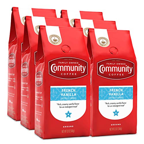 커피 Community Coffee Pecan Praline Flavored Medium Roast Premium Ground 12 Oz Bag 3 Pack Medium Full Body Sweet Hints of Pecan 100% Select Arabica Coffee Beans
