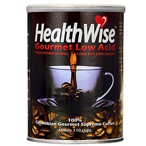 커피 HealthWise Low Acid Coffee 100% Colombian Supremo 12 Ounce