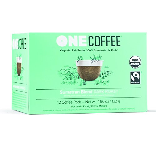 커피 OneCoffee Organic Single Serve Coffee Sumatran Blend Dark Roast 72 Count