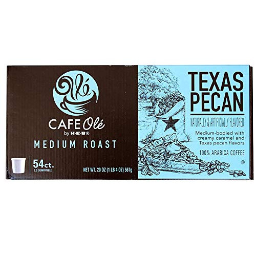 HEB cafe ole Texas pecan single serve coffee 54 count
