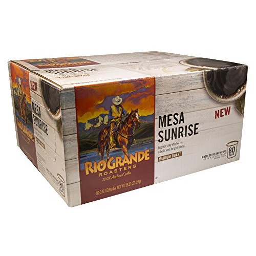 커피 Rio Grande Roasters Mesa Sunrise Coffee Single Serve Cups 80 Count Compatible with 2.0 Keurig Brewers