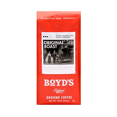 커피 Boyds Organic Red Wagon Coffee - Ground Dark Roast - 12-Oz Bag