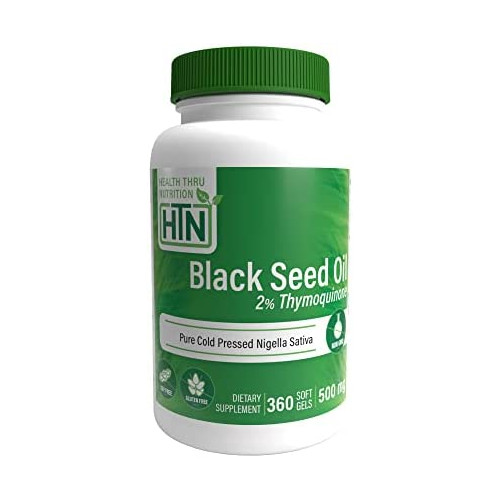 Health Thru Nutrition Cold Pressed Black Seed Oil Softgels, 500mg (Pack of 100)