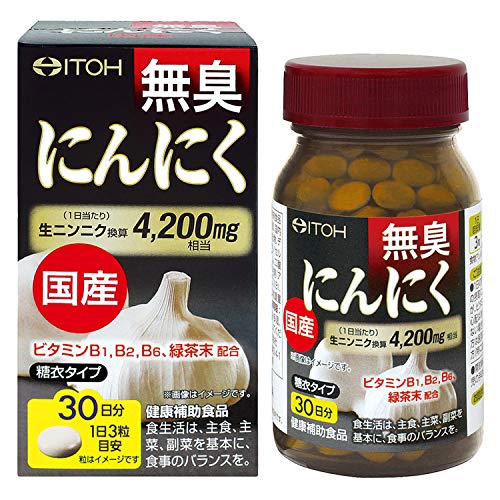 이토우 한방 제약 일본산 무취 마늘 약30일분 400mgX90알