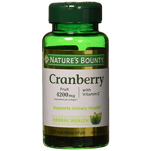Natures Bounty Cranberry Fruit 4200 mg Plus 비타민 C 120 Softgels팩 2