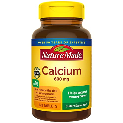 Nature Made Calcium 600mg with Vitamin D, Value Size 120 Tablets, (Pack of 3)