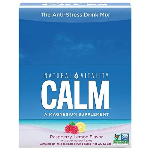 Natural Vitality Calm Magnesium Powder, Unflavored, 30 Packets (Package May Vary)