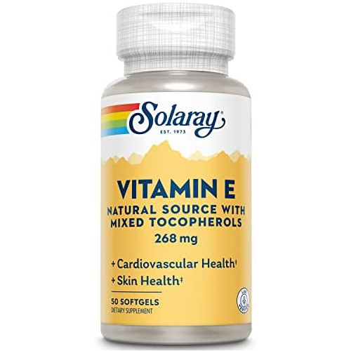 Solaray Vitamin E d-Alpha Tocopherol 268mg (400 IU) | Heart & Skin Health, Antioxidant Activity Support (50 CT)