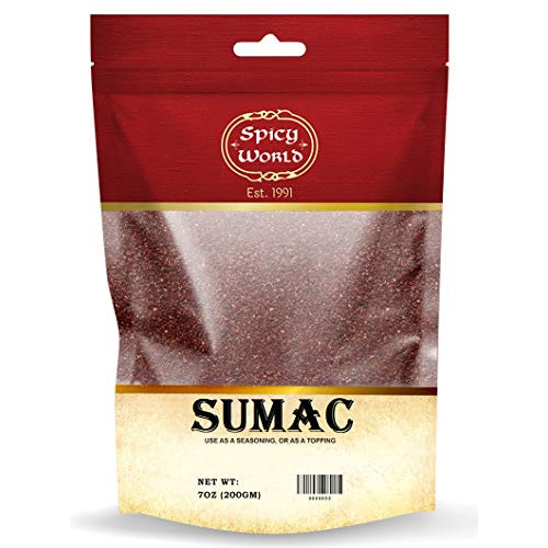 Spicy World Sumac Spice Powder 7 Ounce Bag - Ground Sumac, Sumac Seasoning (Sumak)