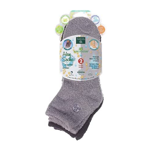 Earth Therapeutics Aloe Socks 2 Pair Per Package 매트 Gray