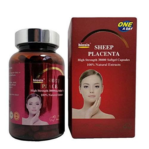 Biosis Sheep Placenta High Strength 38000 mg 100% Natural Extract 100 Softgel Capsules -Premium Supplement Grade Australia