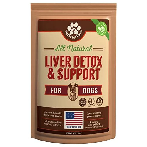 Milk Thistle for Dogs Liver Detox Support (120 GMS), Canine and Cat Liver Support Supplement Powder Without Capsules, Pills
