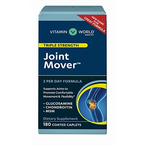 Vitamin World Triple Strength Joint Mover Joint Support Nutritional Supplement Feat. Glucosamine, MSM, Chondroitin to Support Joint Comfort and Flexibility, 90 Caplets