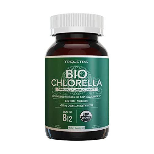 Organic Chlorella 4 Certifications - Broken Cell Wall Form 블루 그린 Algae Raw Sun-Grown Non-Irradiated Compliments Spirulina 120알