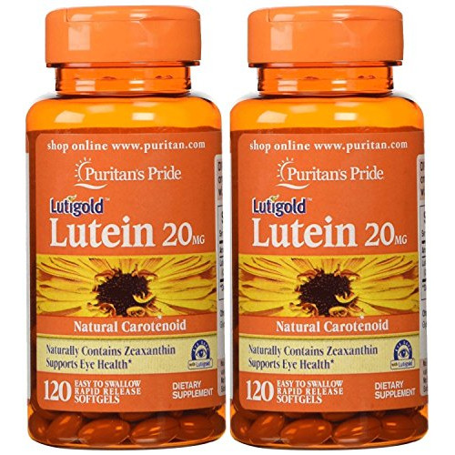 Puritan Pride 2-pack of Lutein 20 Mg with Zeaxanthin-120 Softgels (240 Total)