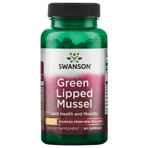 Swanson Green Lipped Mussel Freeze Dried New Zealand Joint Health Supplement 500 mg 60 Capsules