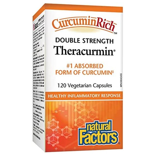 CurcuminRich Double Strength Theracurmin by Natural Factors, Supports Natural Inflammatory Response, Joint and Heart Function, 30 Capsules