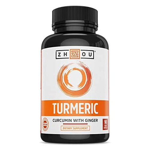 Turmeric Curcumin and Ginger with Bioperine 1800 mg – Includes 95% Curcuminoids – Extra Strength Antioxidant for Maximum Joint Comfort and Mobility - Non-GMO & Gluten Free - 90 Veggie Capsules