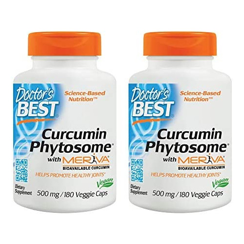 Doctors Best Curcumin Phytosome with Meriva, Non-GMO, Vegan, Gluten Free, Soy Free, Joint Support, 500 mg 60 Veggie Caps